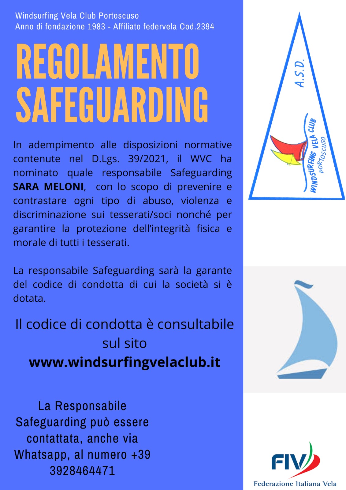 Al momento stai visualizzando Regolamento SAFEGUARDING